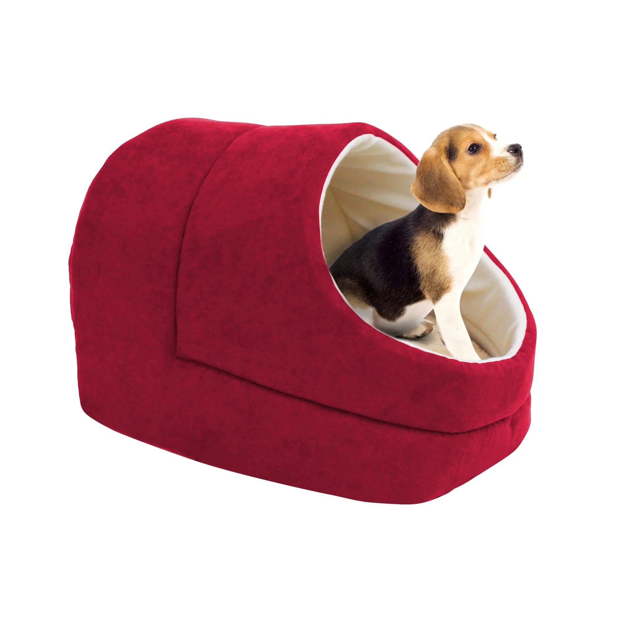 GOOPAWS Cave Covered Cat & Small Dog Warming Burrow Bed, Sage Green - Image 11