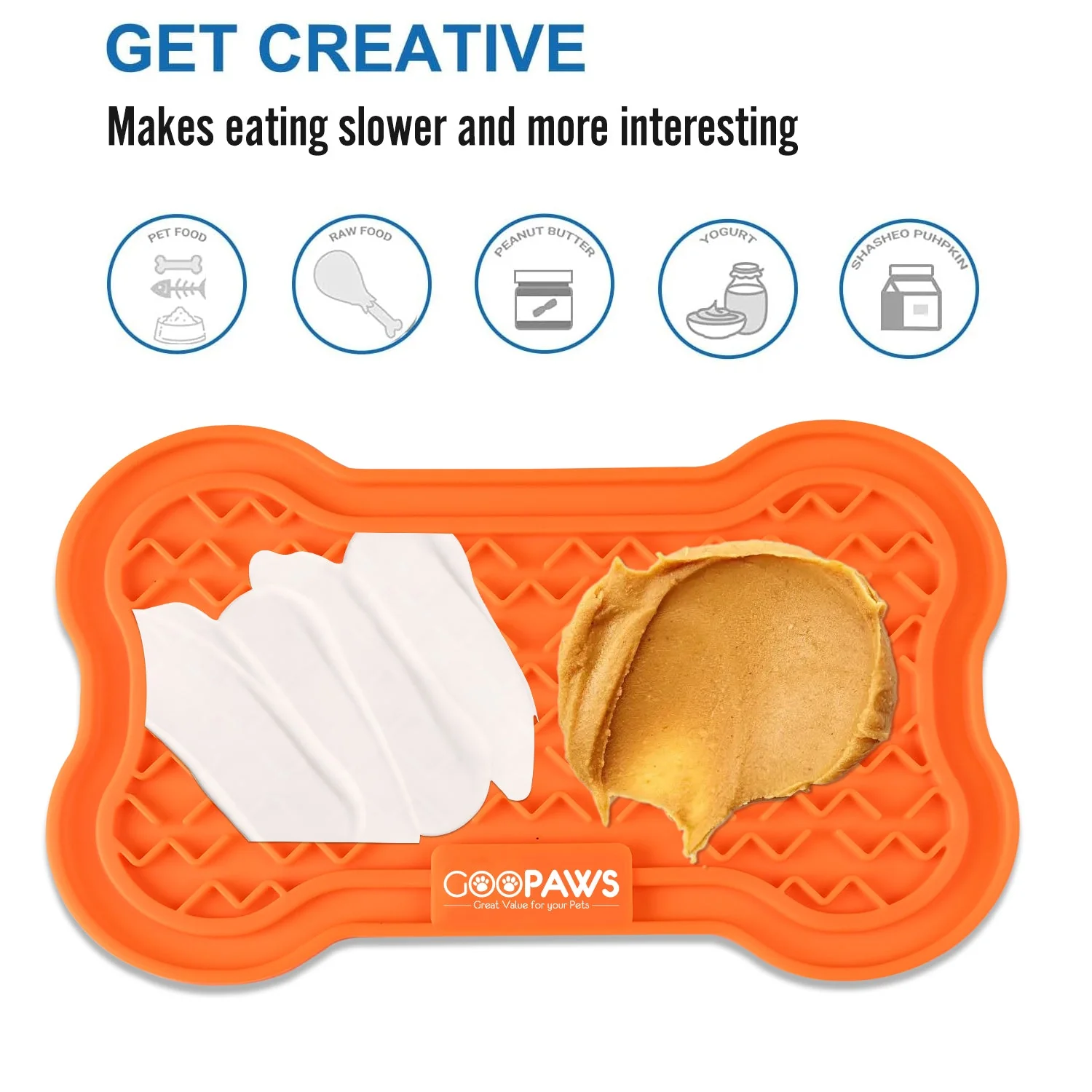 GOOPAWS Licking Mat 2 Pack, Orange & Blue - Image 4