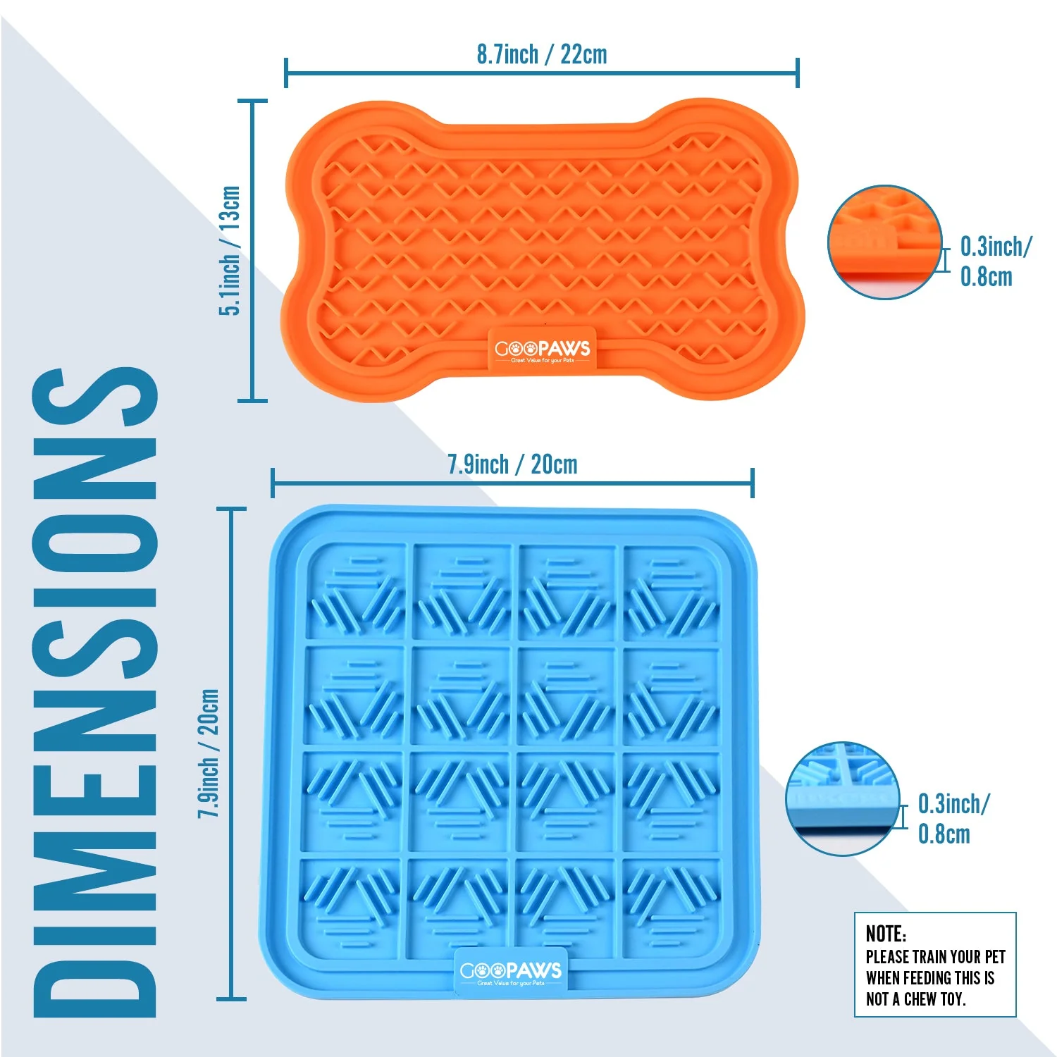 GOOPAWS Licking Mat 2 Pack, Orange & Blue - Image 5