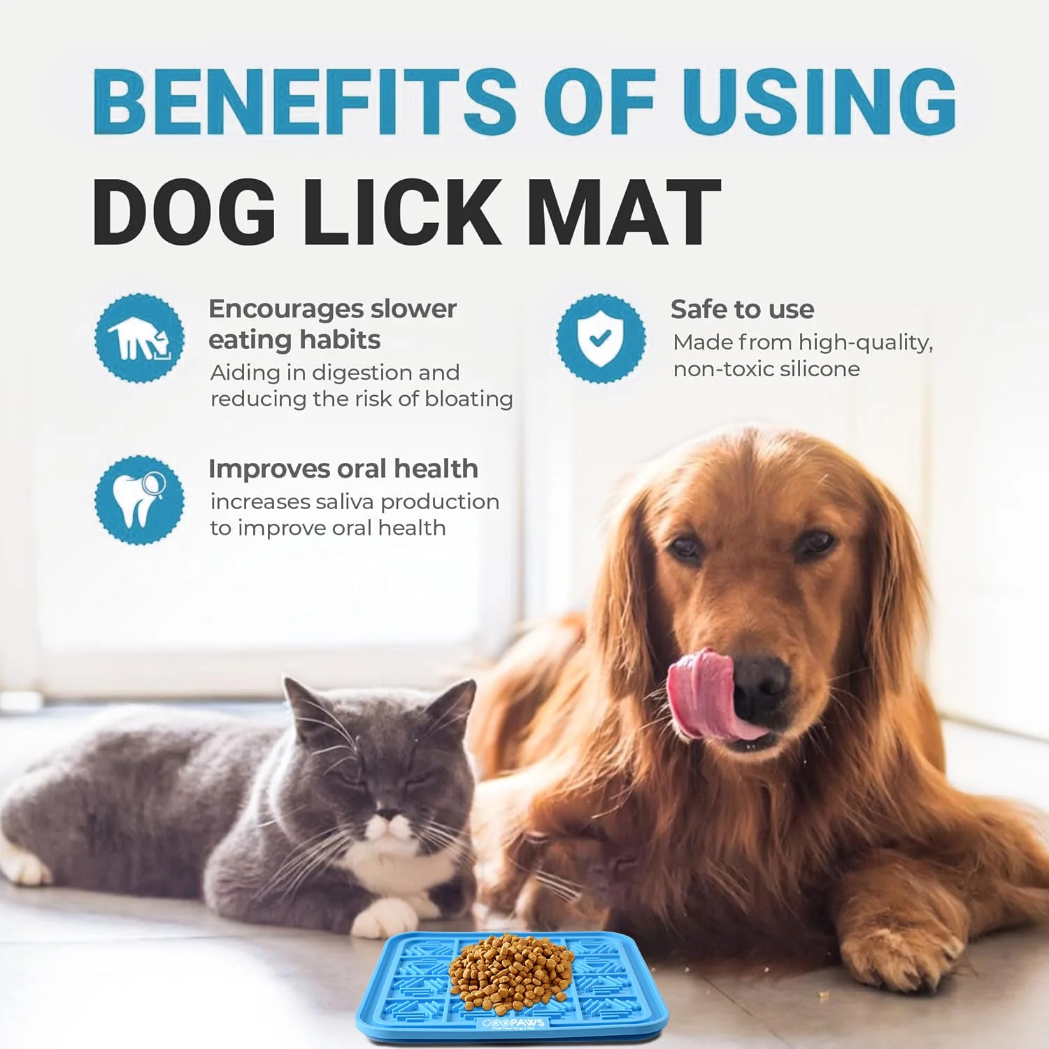 GOOPAWS Licking Mat 2 Pack, Orange & Blue - Image 7