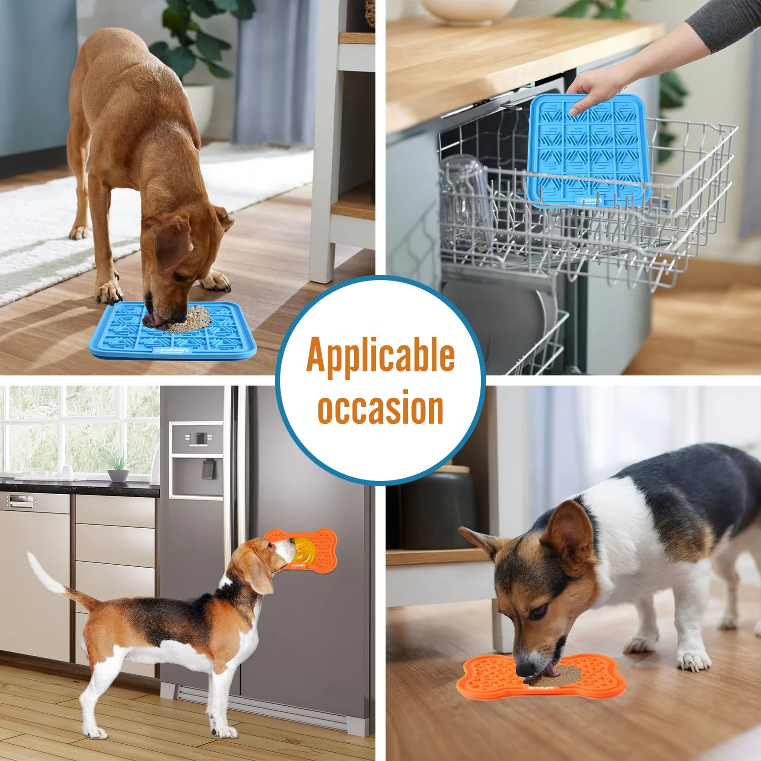 GOOPAWS Licking Mat 2 Pack, Orange & Blue - Image 8