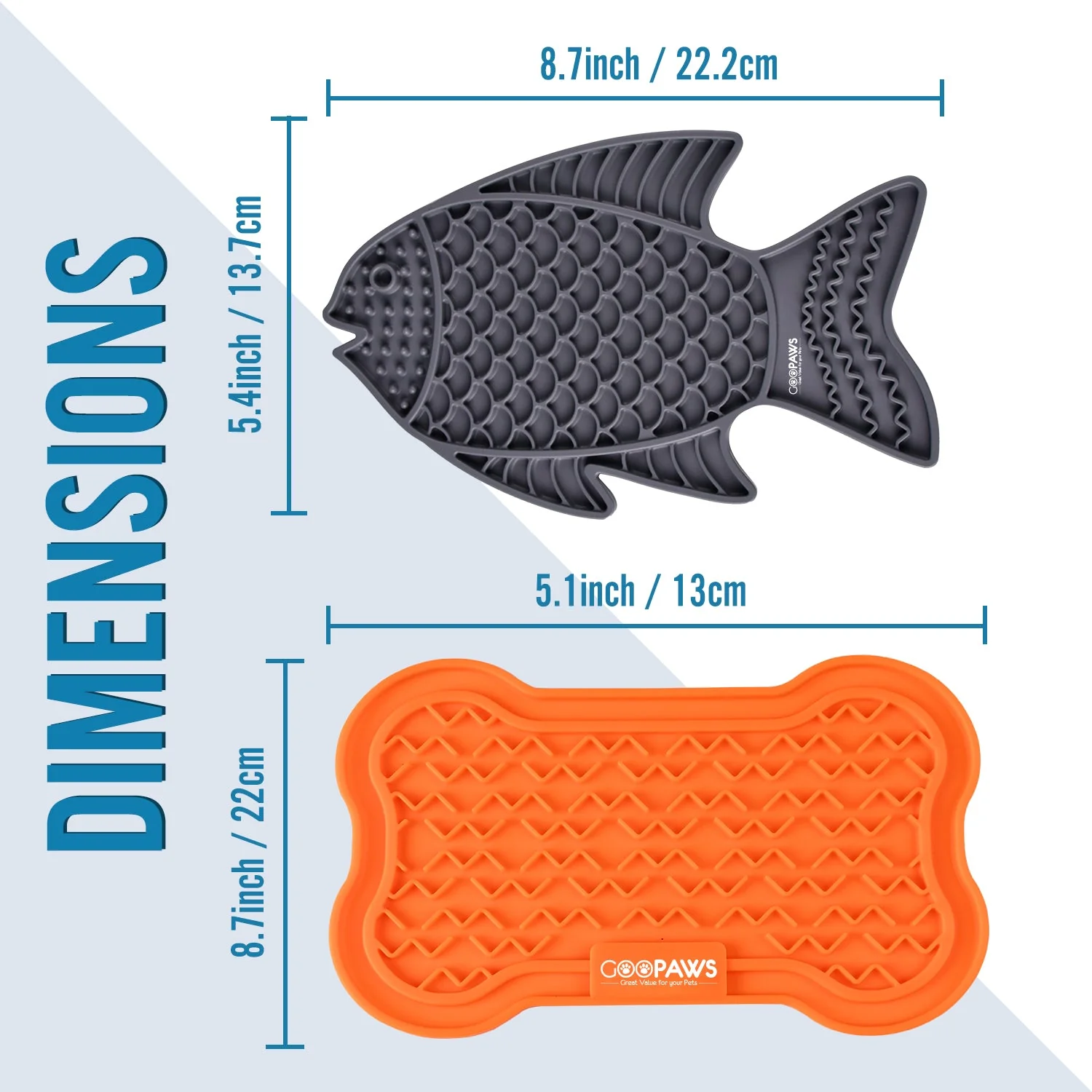 GOOPAWS Licking Mat 2 Pack, Orange & Grey - Image 4