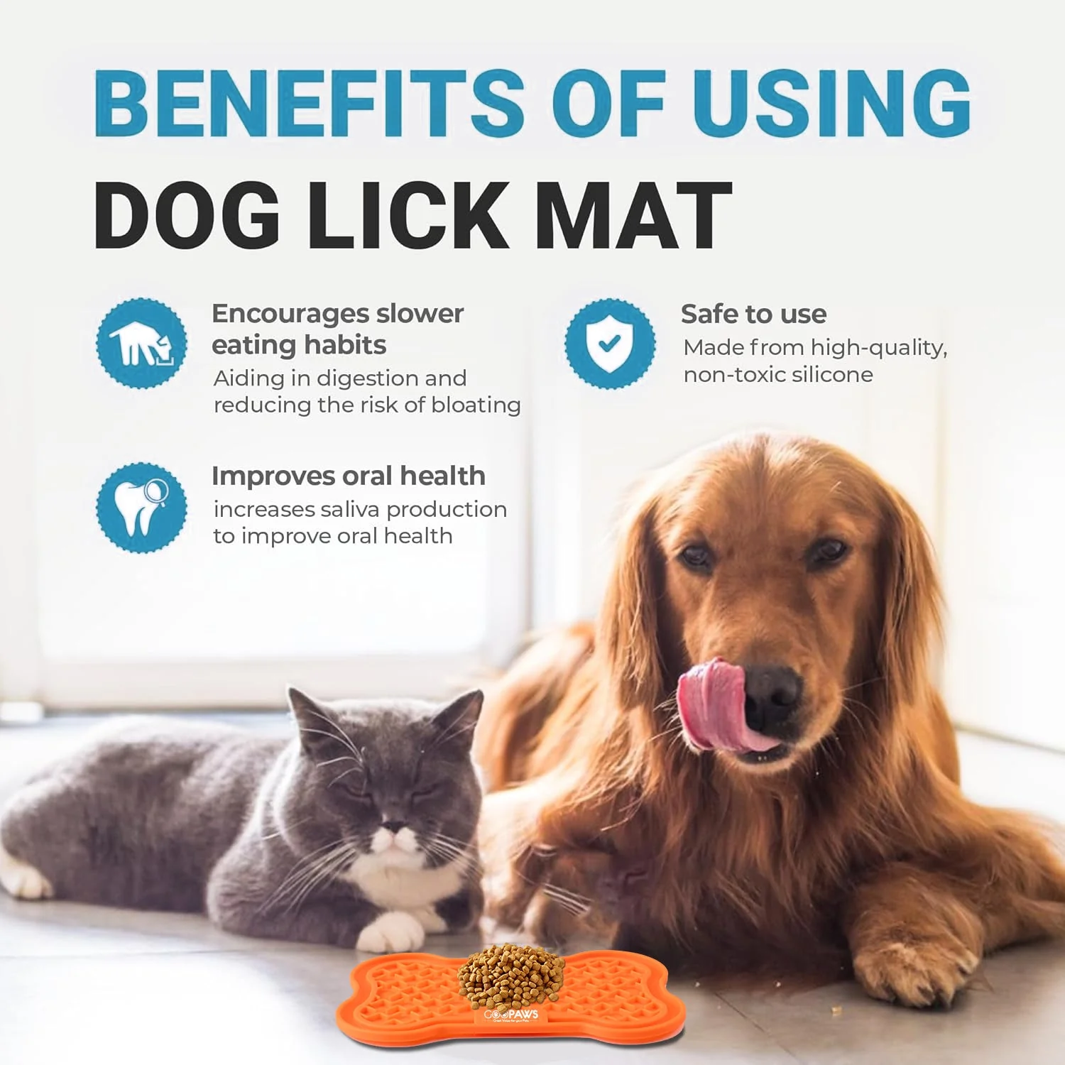 GOOPAWS Licking Mat 2 Pack, Orange & Grey - Image 6