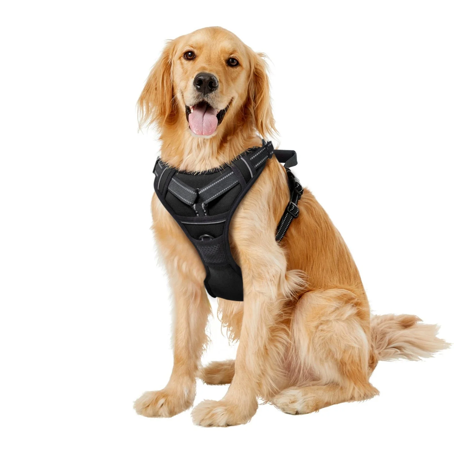 GOOPAWS Padded Reflective Pet Dog Harness, Lightweight Ripstop, Black - Image 12