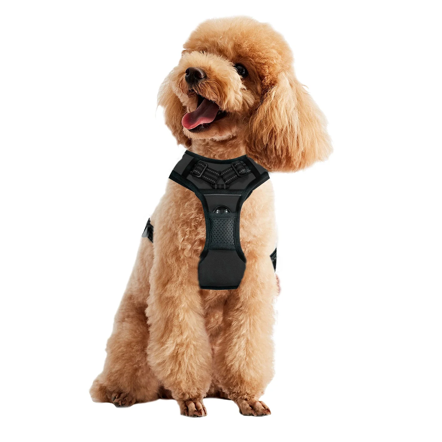 GOOPAWS Padded Reflective Pet Dog Harness, Lightweight Ripstop, Black - Image 2