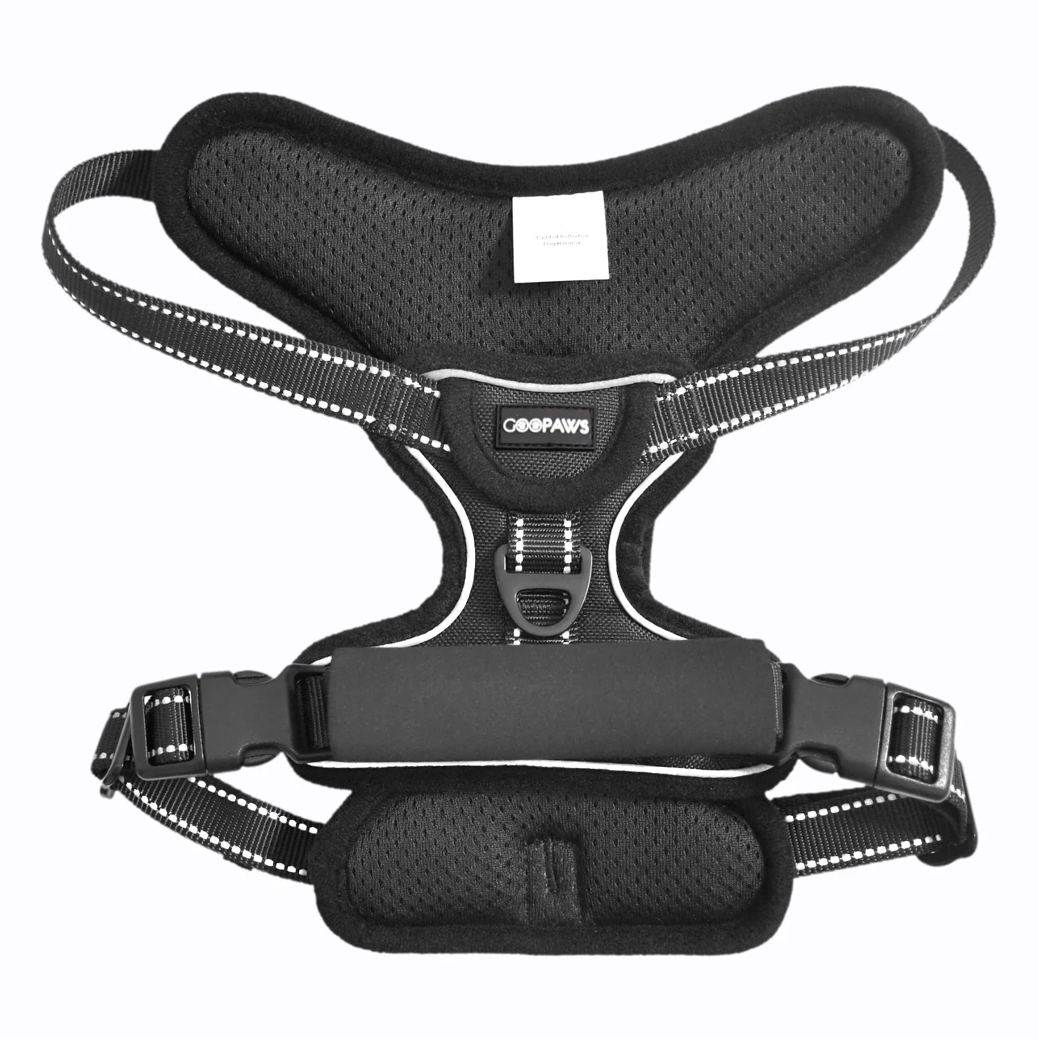 GOOPAWS Padded Reflective Pet Dog Harness, Lightweight Ripstop, Black - Image 5