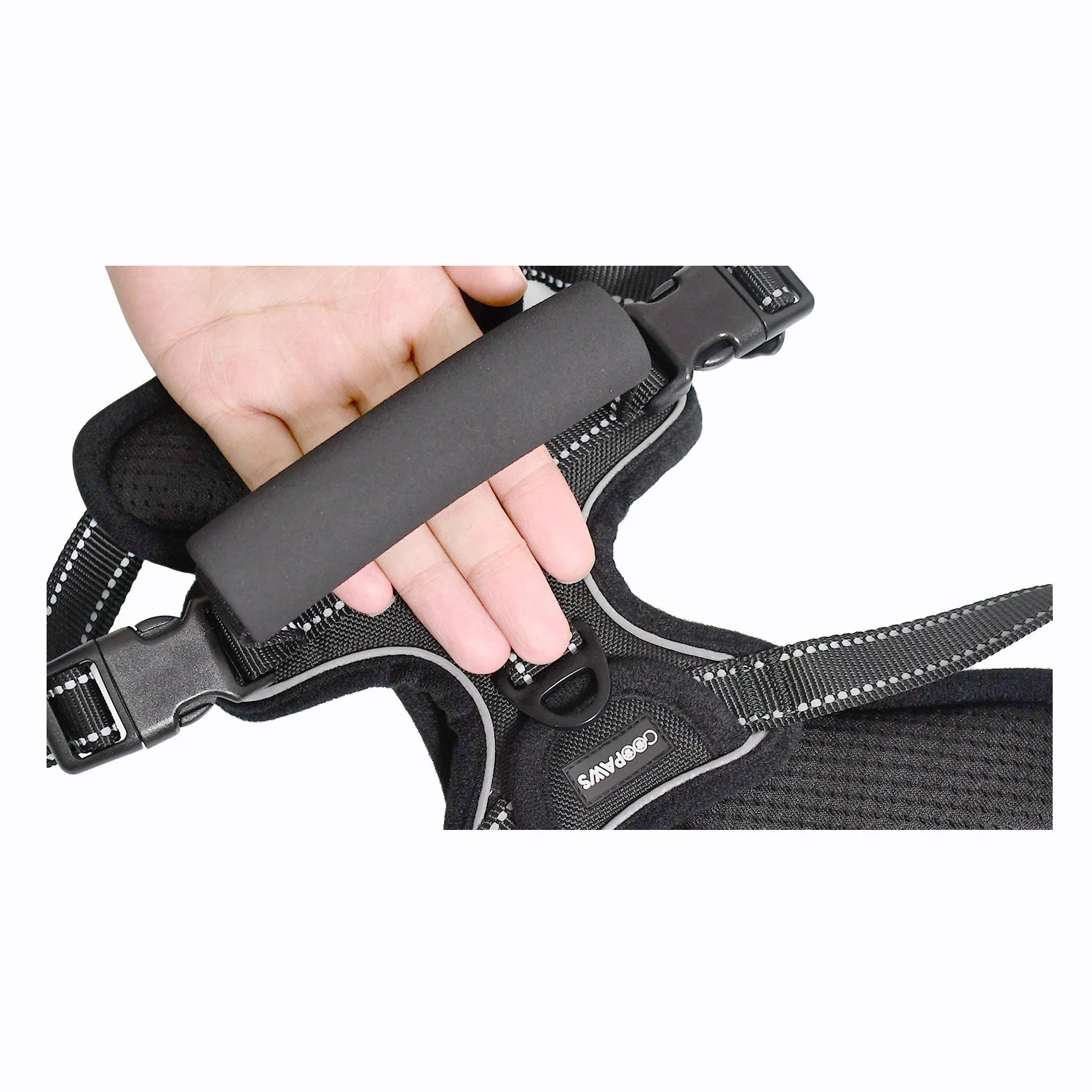 GOOPAWS Padded Reflective Pet Dog Harness, Lightweight Ripstop, Black - Image 7