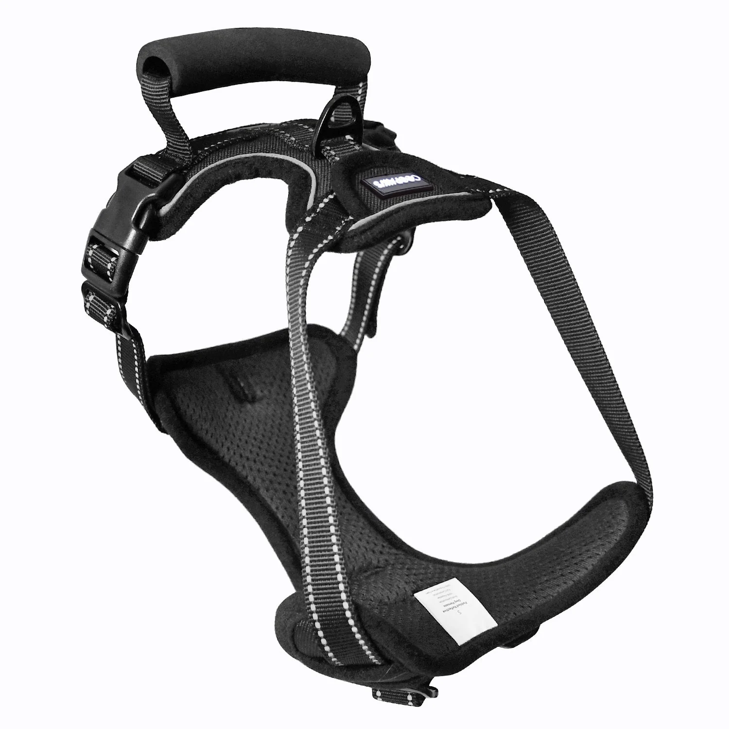 GOOPAWS Padded Reflective Pet Dog Harness, Lightweight Ripstop, Black - Image 9