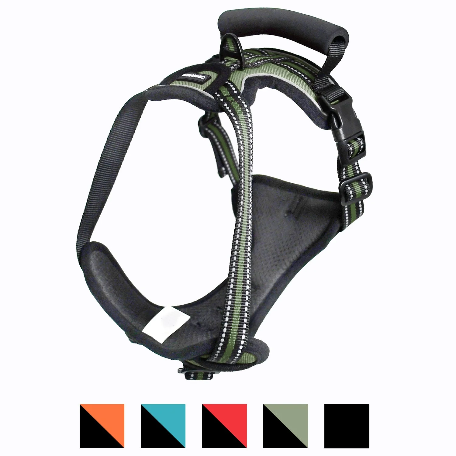GOOPAWS Padded Reflective Pet Dog Harness, Lightweight Ripstop, Green - Image 3