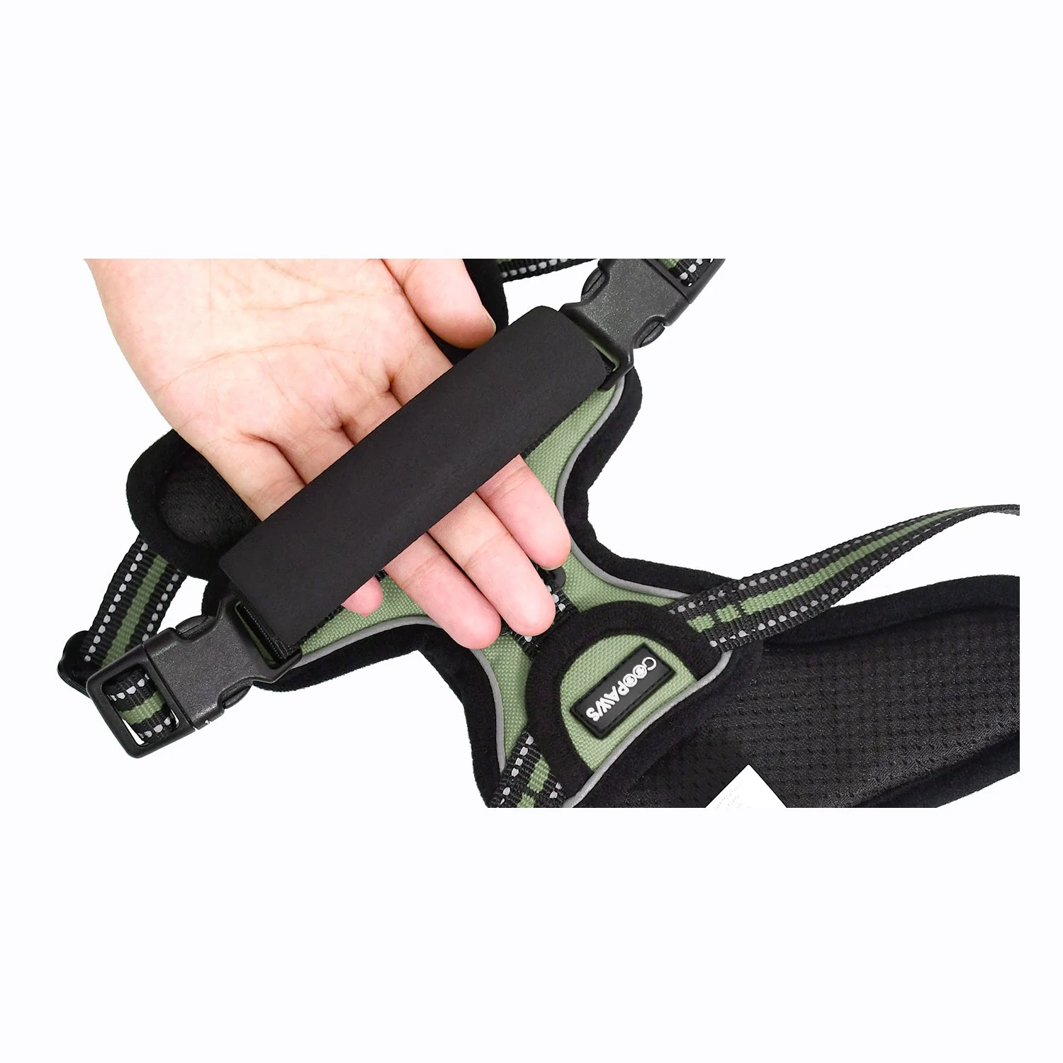 GOOPAWS Padded Reflective Pet Dog Harness, Lightweight Ripstop, Green - Image 7