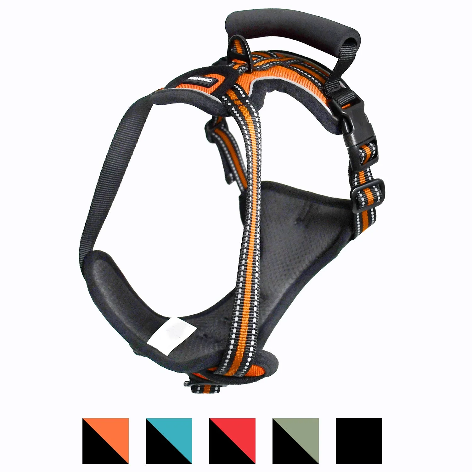 GOOPAWS Padded Reflective Pet Dog Harness, Lightweight Ripstop, Orange - Image 3