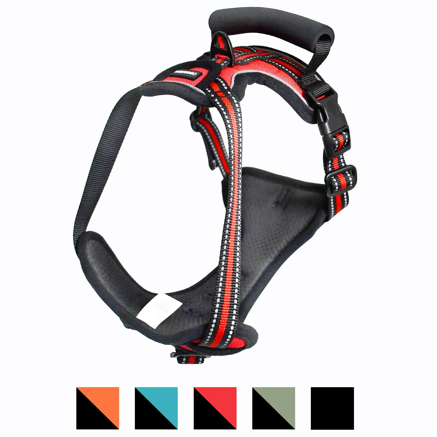 GOOPAWS Padded Reflective Pet Dog Harness, Lightweight Ripstop, Red - Image 3