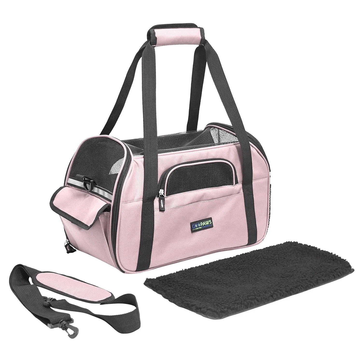 GOOPAWS Soft Sided Small Dog Carriers Comfort for Travel, Pink, 17" - Image 4
