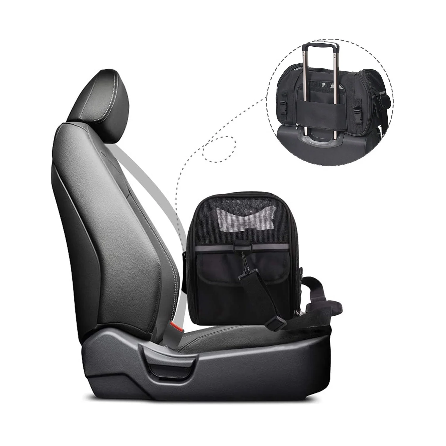 GOOPAWS Soft Sided Small Pet Carrier Comfort for Travel, Black, 17" - Image 6