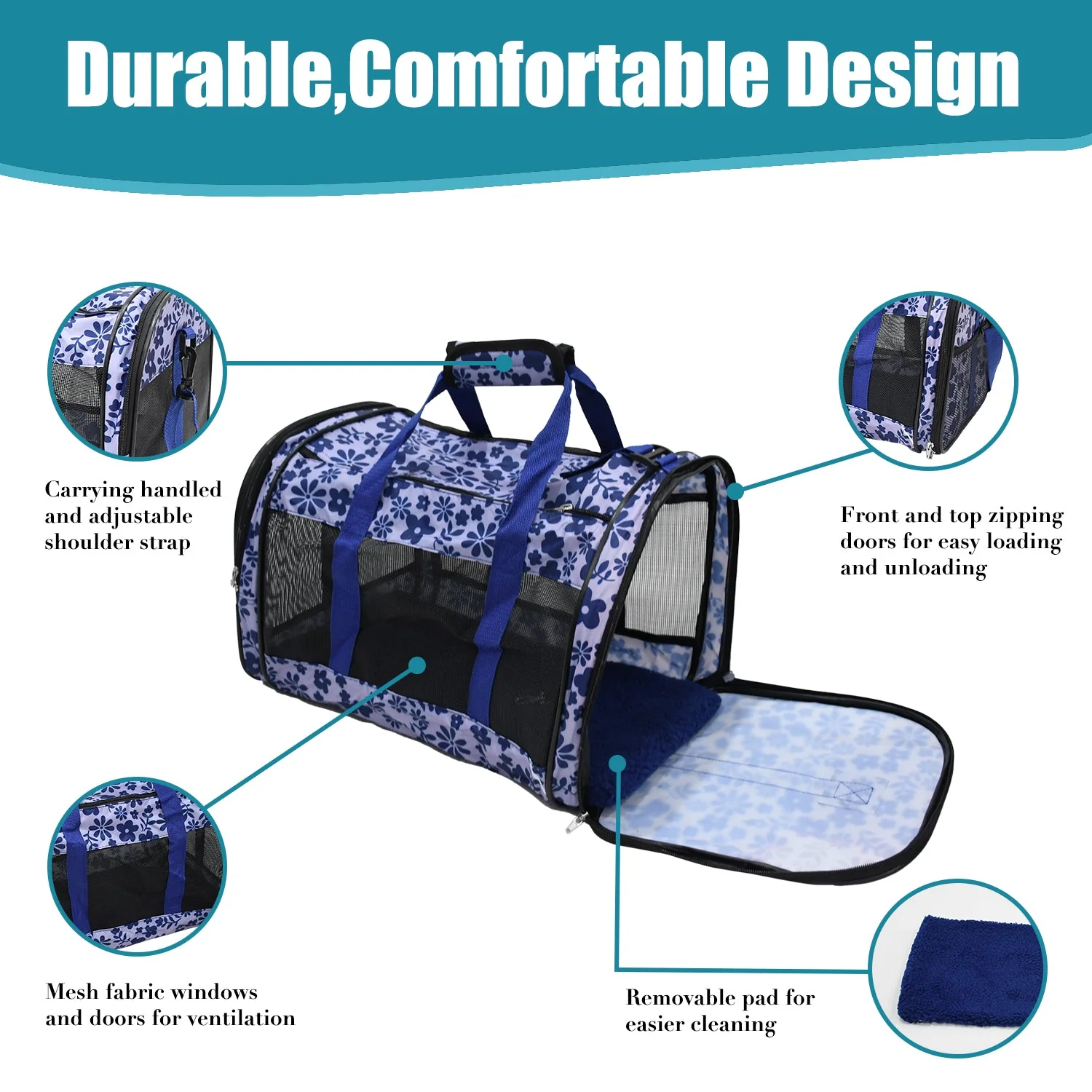 GOOPAWS Soft-Sided Travel Small Dog & Cat Carrier Bag - Image 23