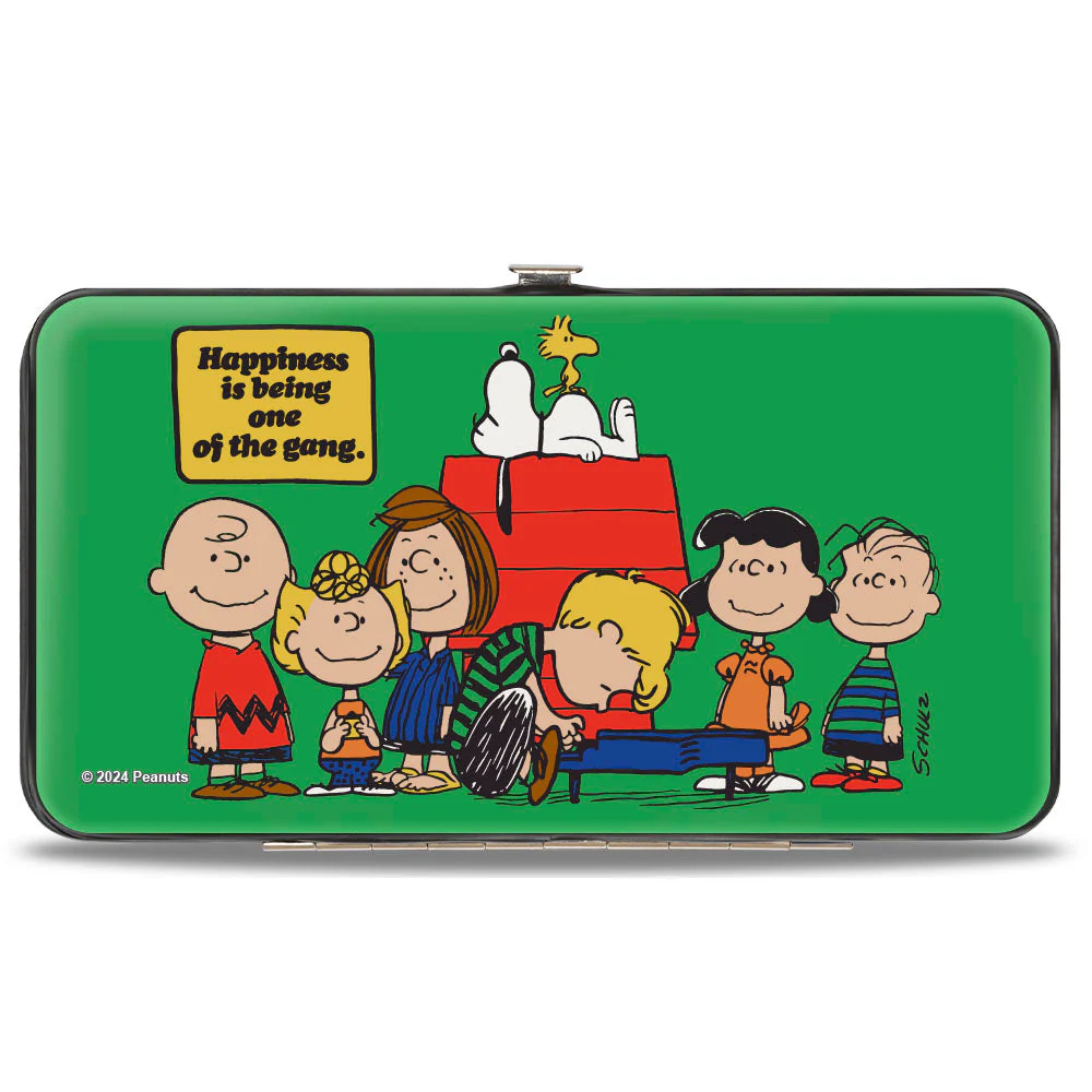 Hinged Wallet - Peanuts Gang HAPINESS IS BEING ONE OF THE GANG Group Pose Green - Image 2