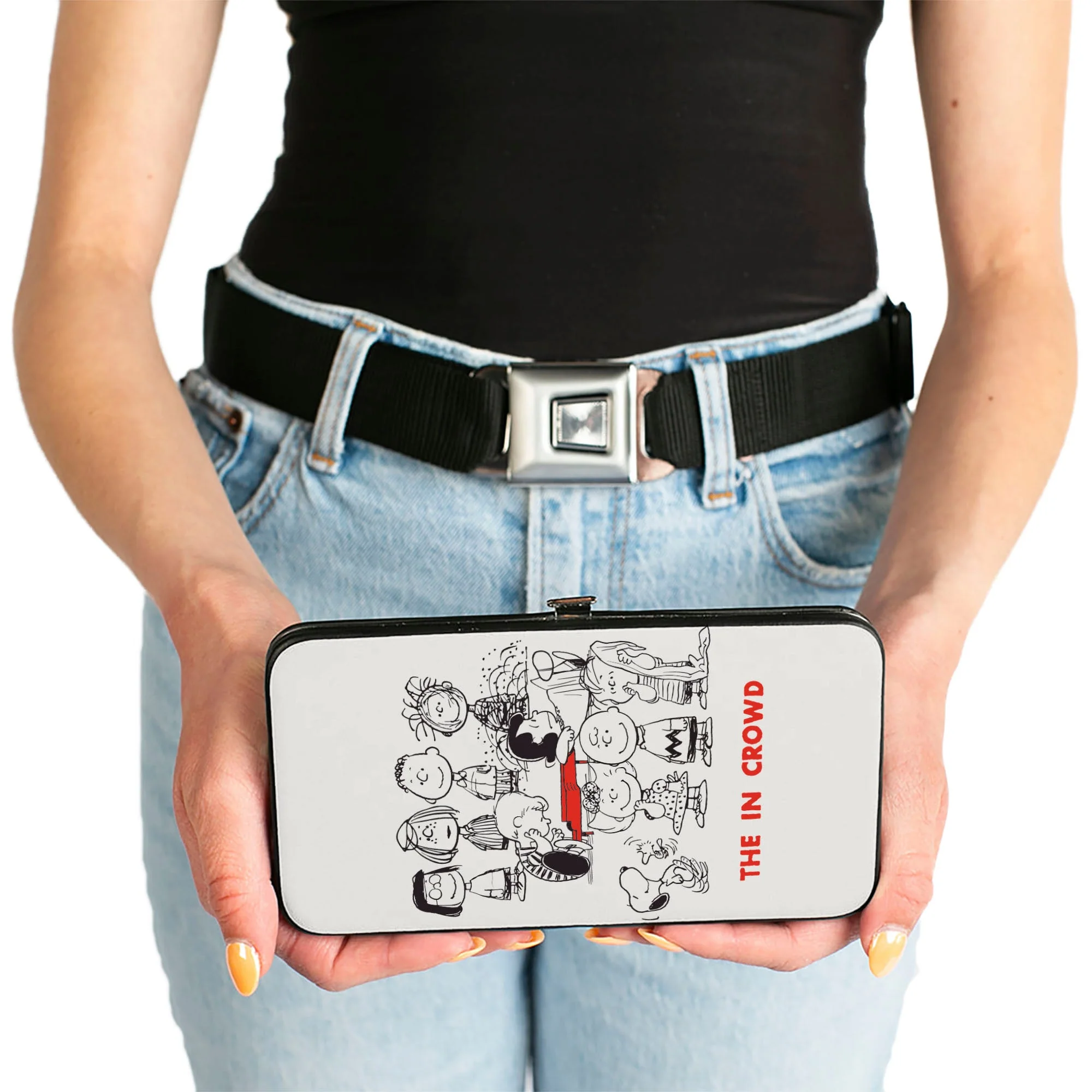 Hinged Wallet - Peanuts Gang THE IN CROWD Group Pose White/Black/Red - Image 3