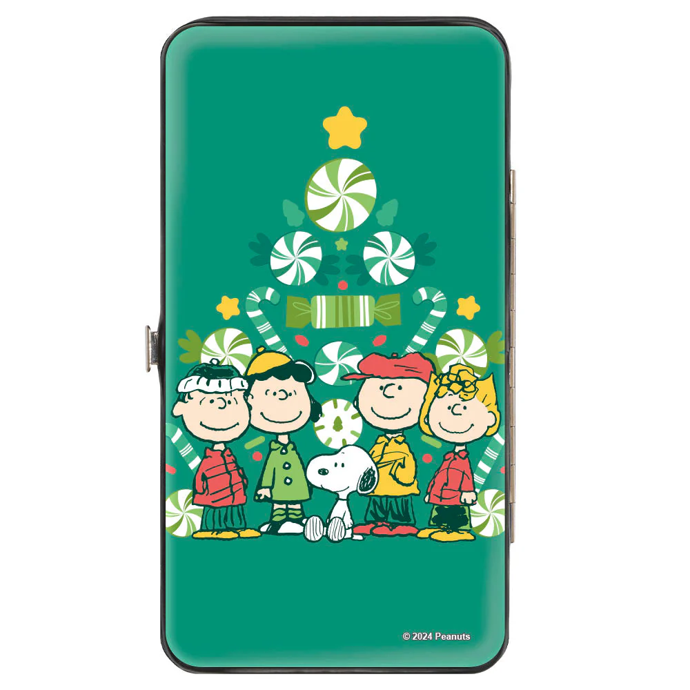Hinged Wallet - Peanuts Holiday Christmas Tree Group Pose Greens - Image 2