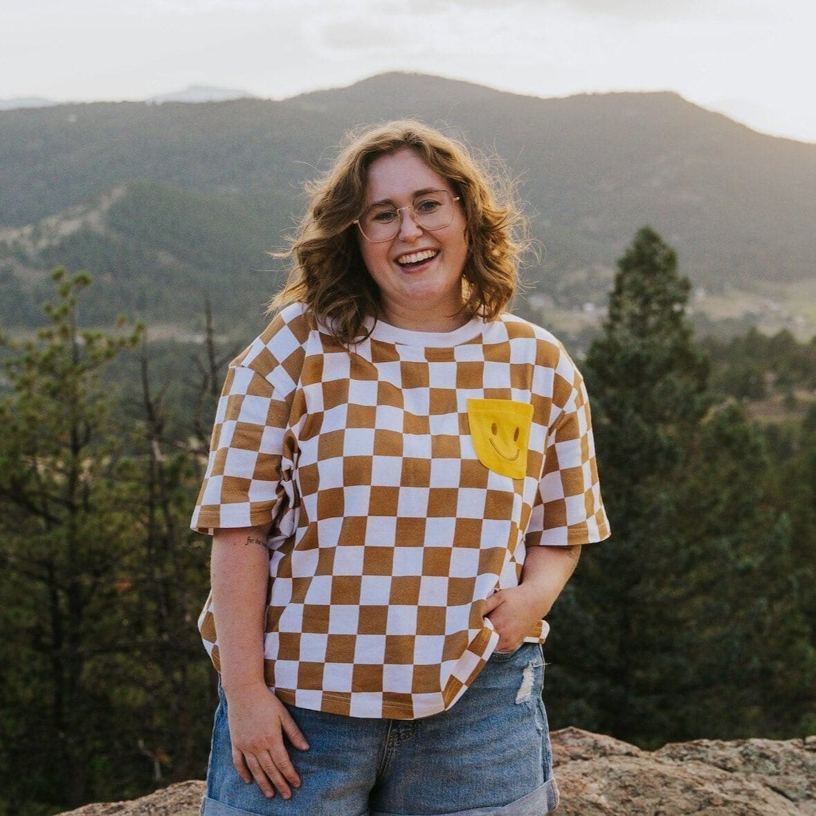 Human Oversized Cotton Smiley Tee - Image 2