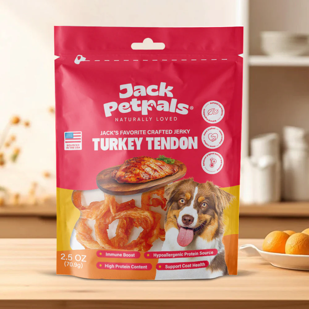 Jack PetPals Handcrafted Jerky Turkey Tendon Dog Treats (2.5oz) - Image 2