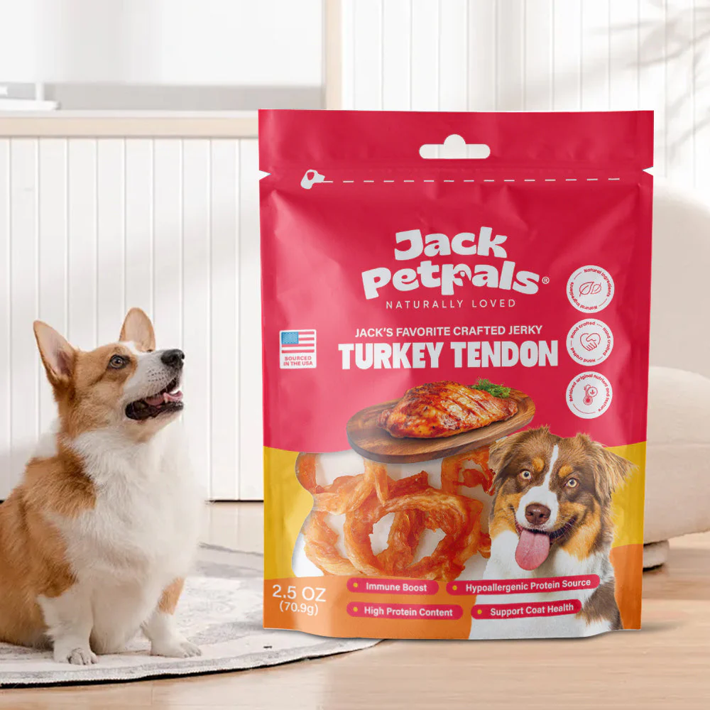 Jack PetPals Handcrafted Jerky Turkey Tendon Dog Treats (2.5oz) - Image 3