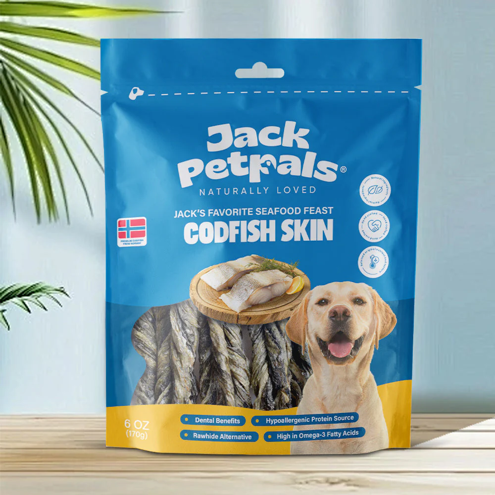 Jack PetPals Seafood Feast Codfish Skin Treat Chews (6oz) - Image 2