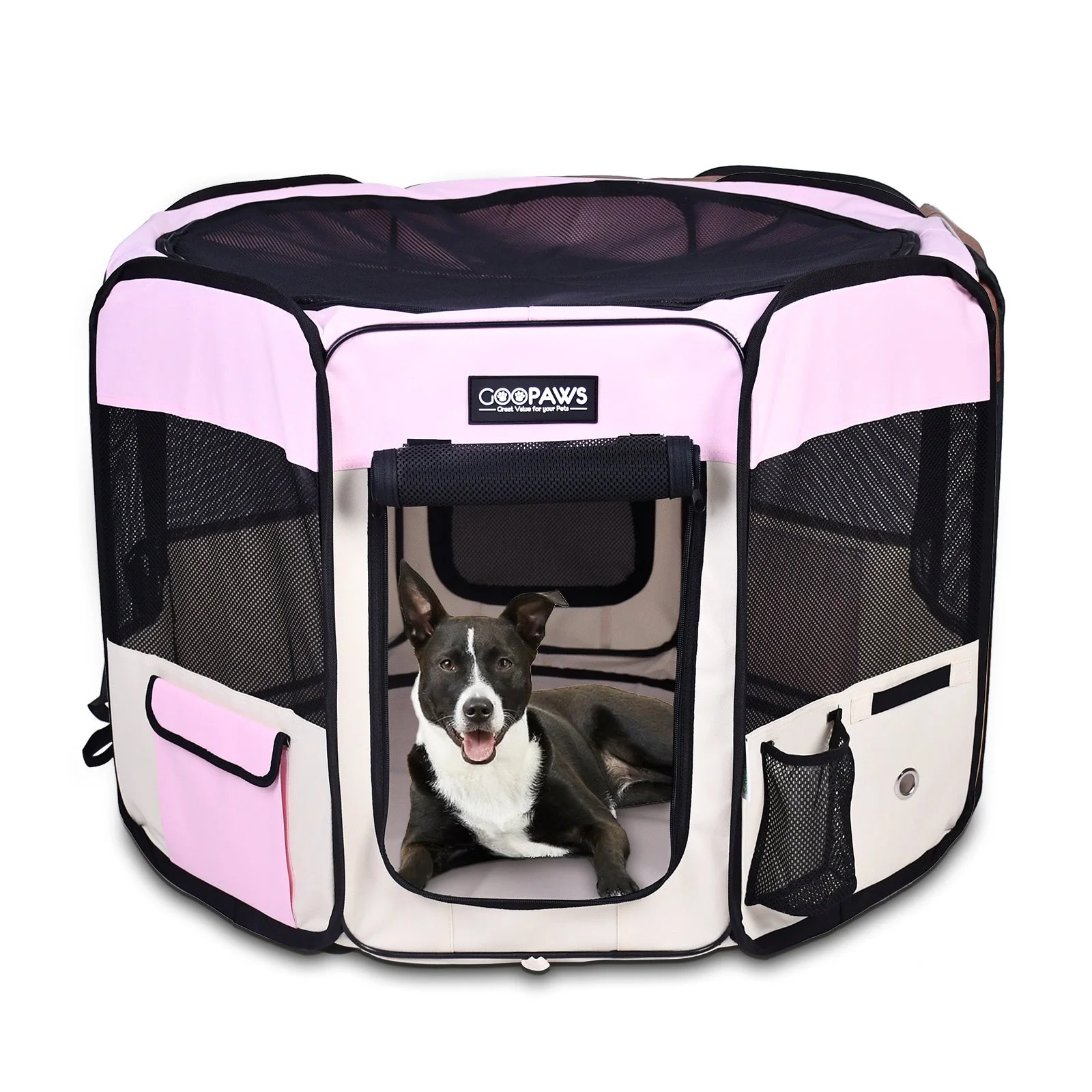 Jespet 2-Door Portable Soft-Sided Dog, Cat & Small Pet Exercise Playpen, Blue, 36'' - Image 11