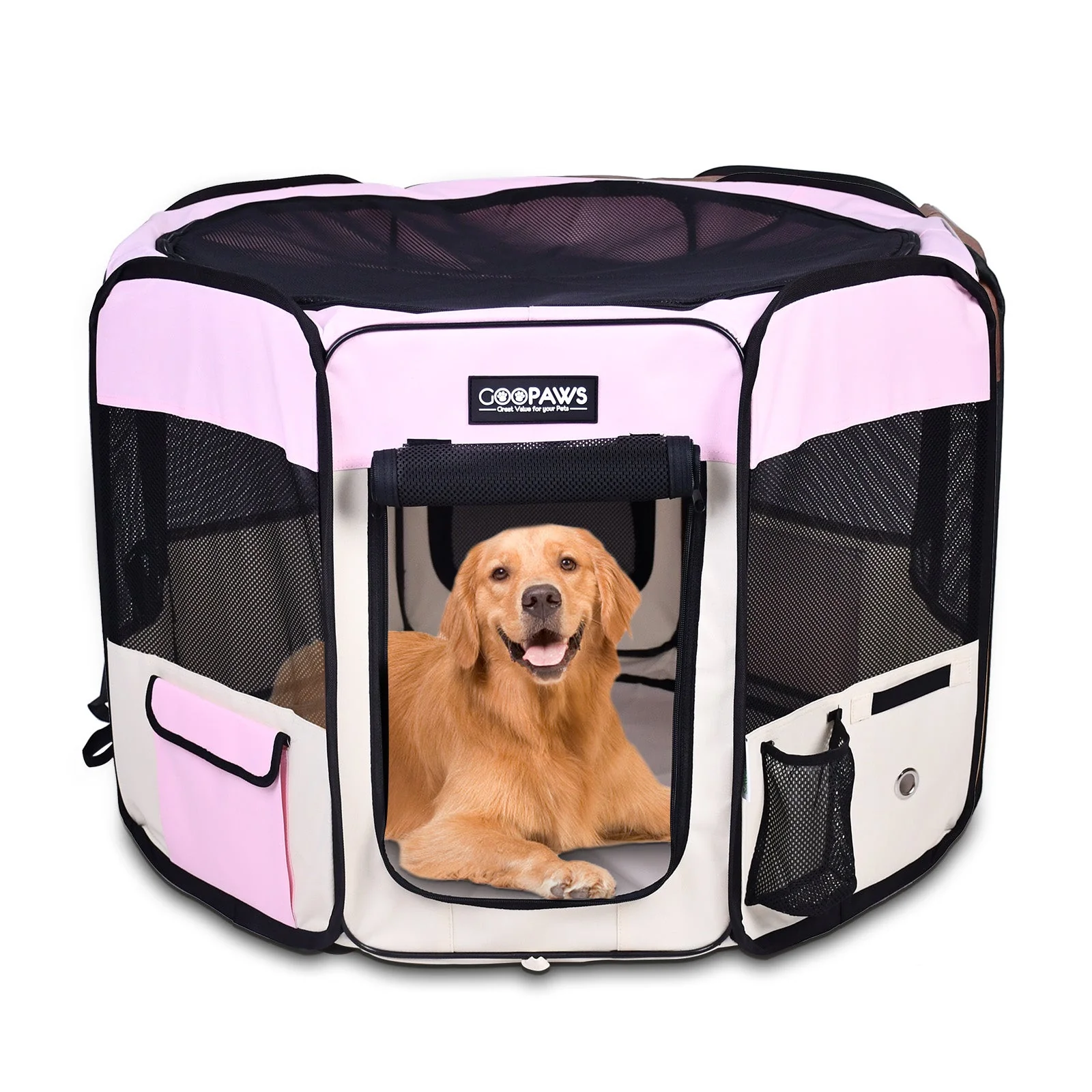 Jespet 2-Door Portable Soft-Sided Dog, Cat & Small Pet Exercise Playpen, Blue, 36'' - Image 12