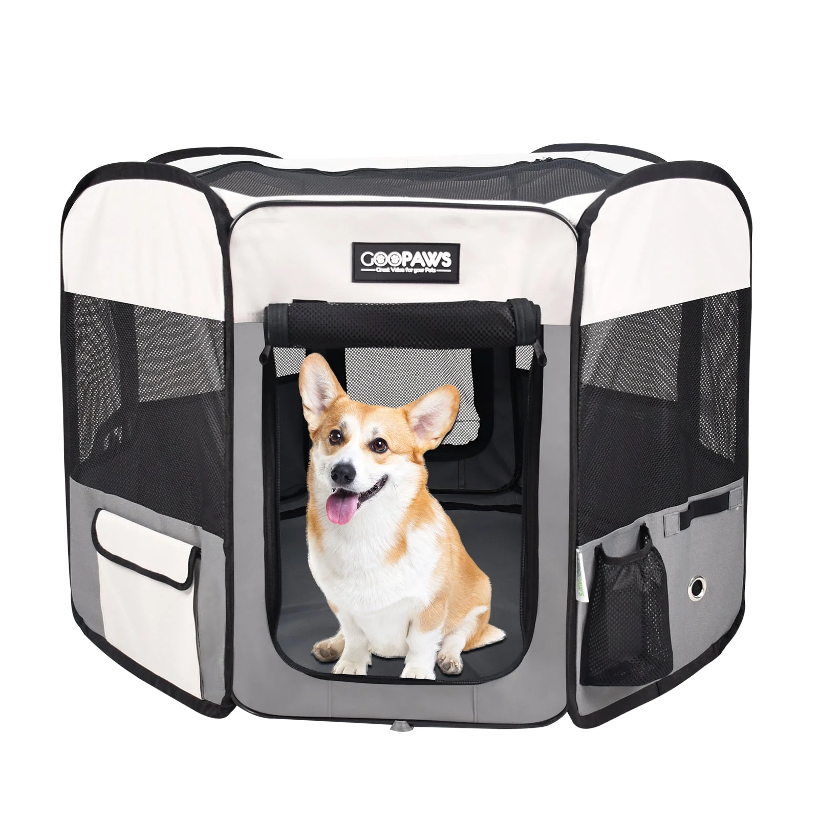 Jespet 2-Door Portable Soft-Sided Dog, Cat & Small Pet Exercise Playpen, Blue, 36'' - Image 16