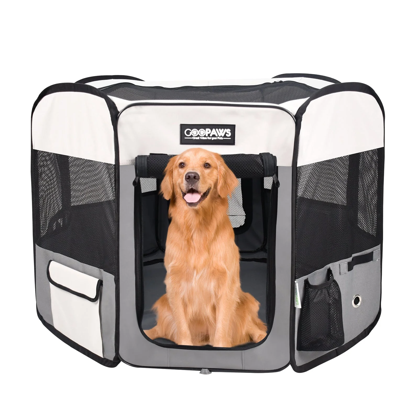 Jespet 2-Door Portable Soft-Sided Dog, Cat & Small Pet Exercise Playpen, Blue, 36'' - Image 18