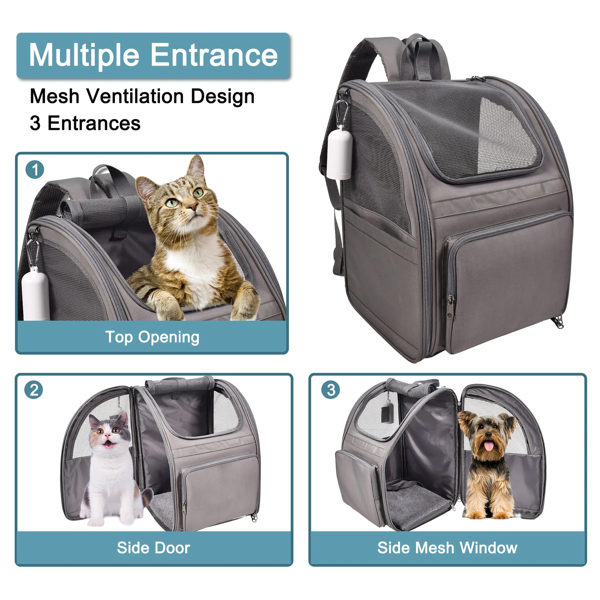 Jespet & GOOPAWS Pet Carrier Backpack, Collapsible With Breathable Mesh for Hiking Travel Camping - Image 6
