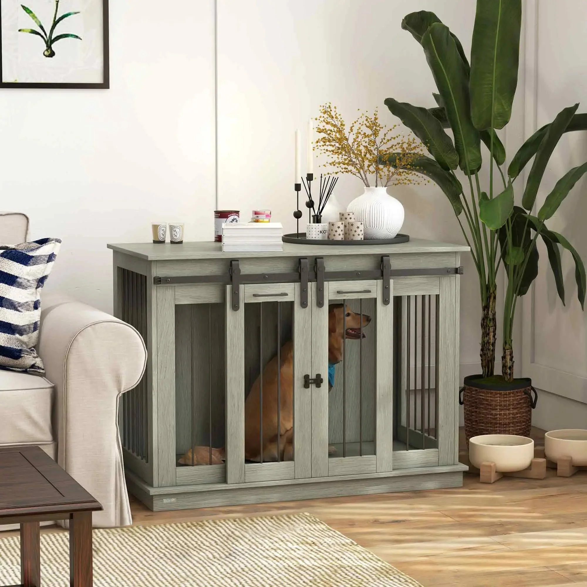 Jonas Large Dog Kennel Crate Furniture - Image 9