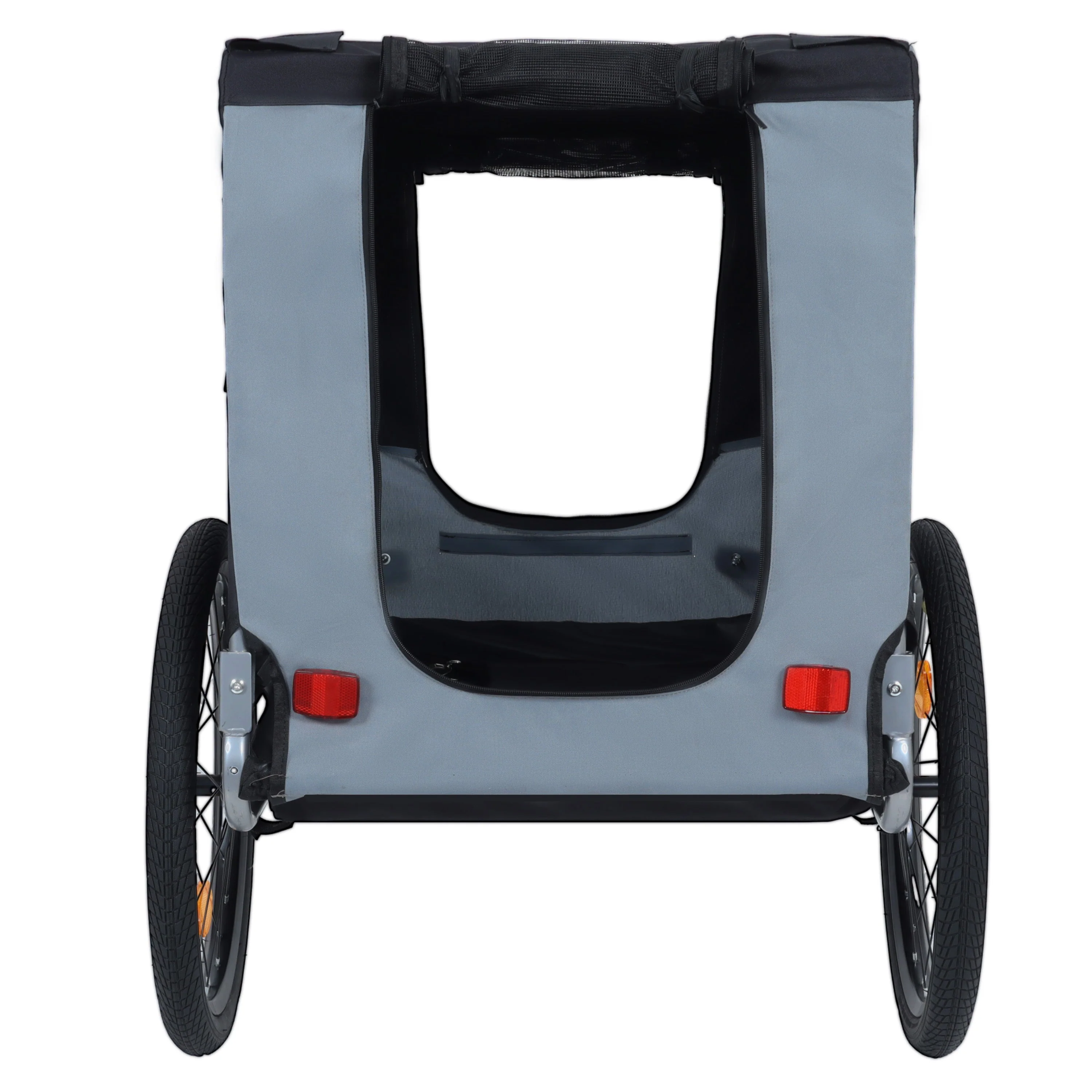 Large Folding Bike Trailer for Dogs – 66LB Capacity All-Terrain Pet Carrier, Durable Steel Frame for Cycling, Jogging, Camping & Outdoor Adventures, Black- Gray - Image 10
