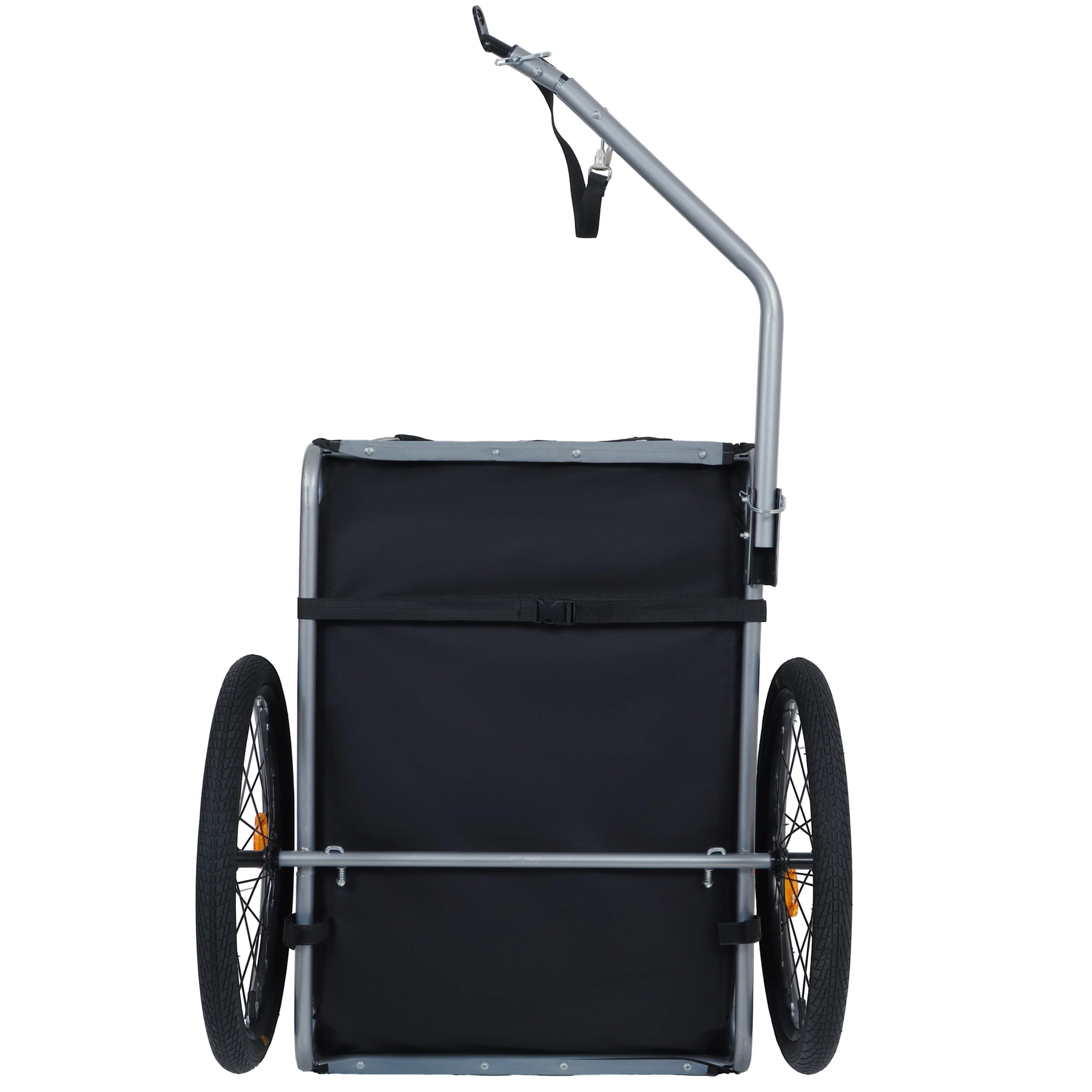 Large Folding Bike Trailer for Dogs – 66LB Capacity All-Terrain Pet Carrier, Durable Steel Frame for Cycling, Jogging, Camping & Outdoor Adventures, Black- Gray - Image 11