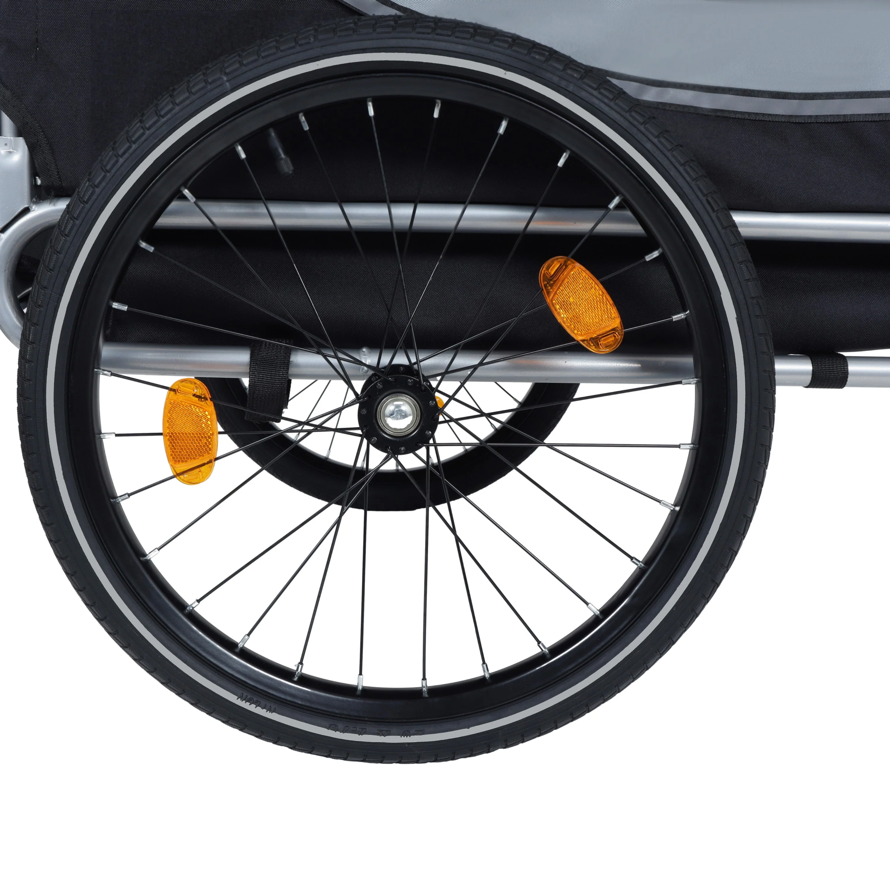 Large Folding Bike Trailer for Dogs – 66LB Capacity All-Terrain Pet Carrier, Durable Steel Frame for Cycling, Jogging, Camping & Outdoor Adventures, Black- Gray - Image 15