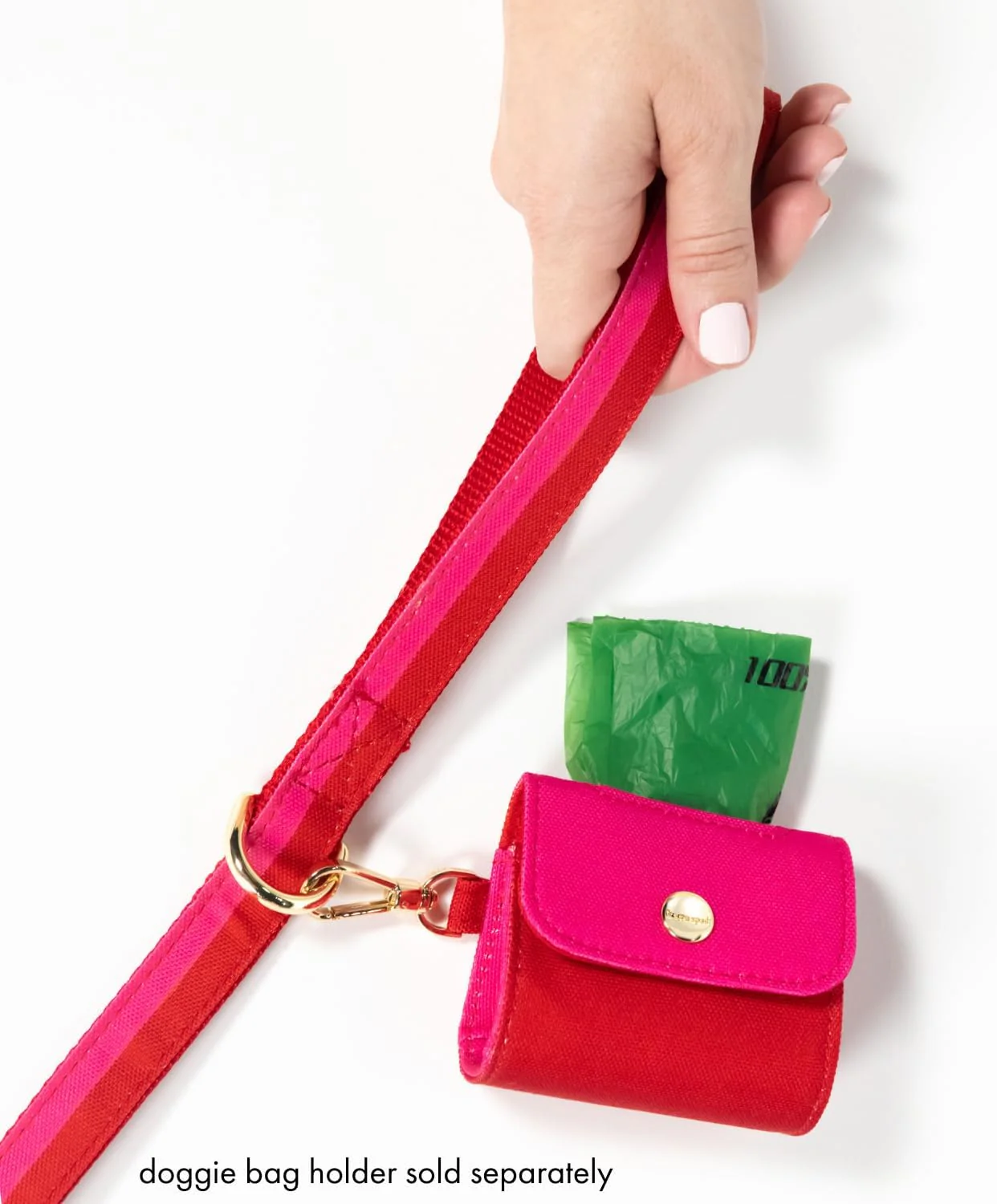 Kate Spade Red and Pink Colorblock Large Leash - Image 4