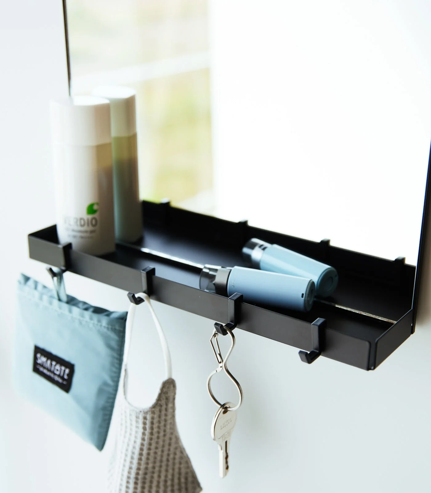 Magnetic Mirror with Storage Rack - Glass - Image 3