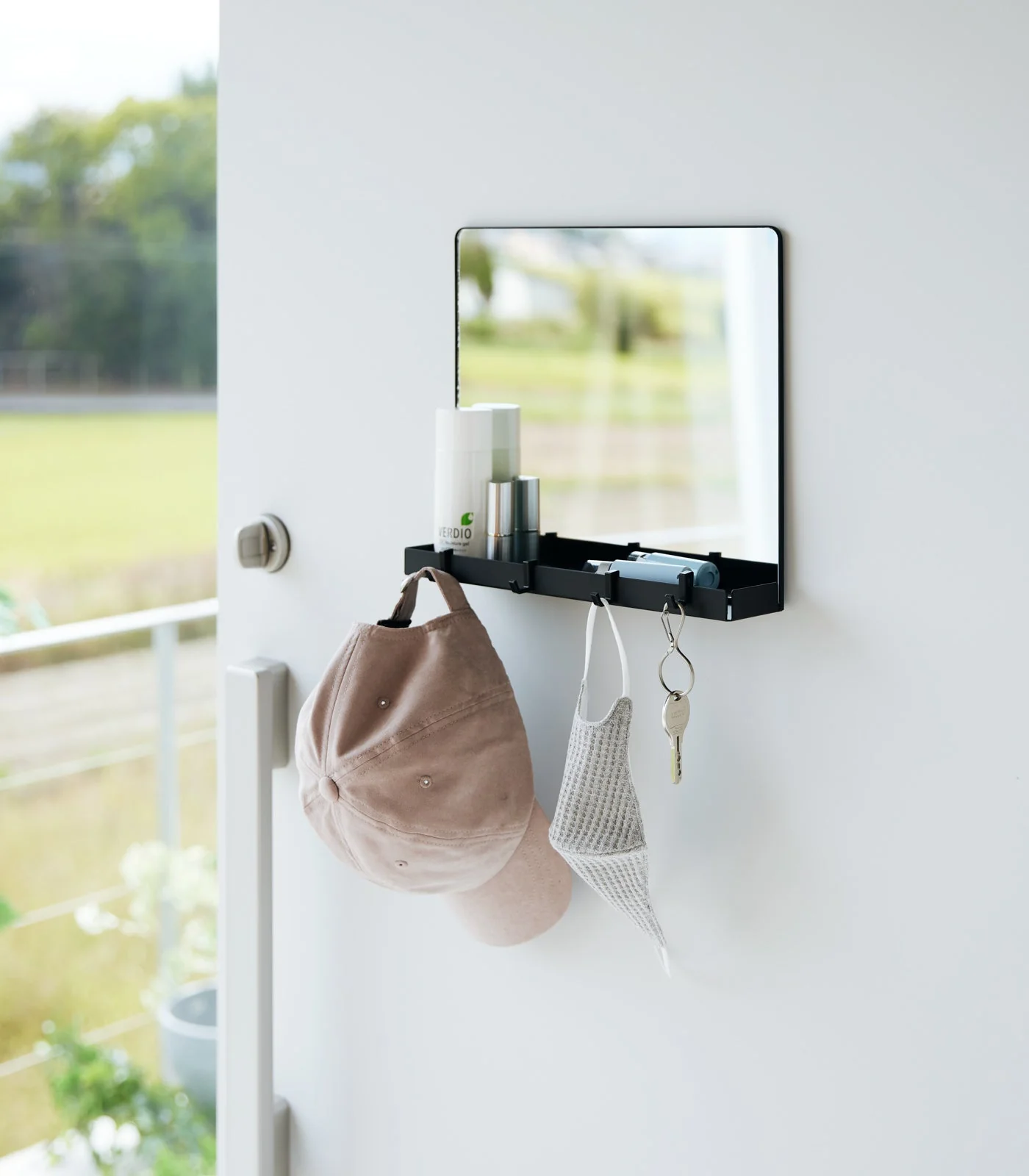 Magnetic Mirror with Storage Rack - Glass - Image 6