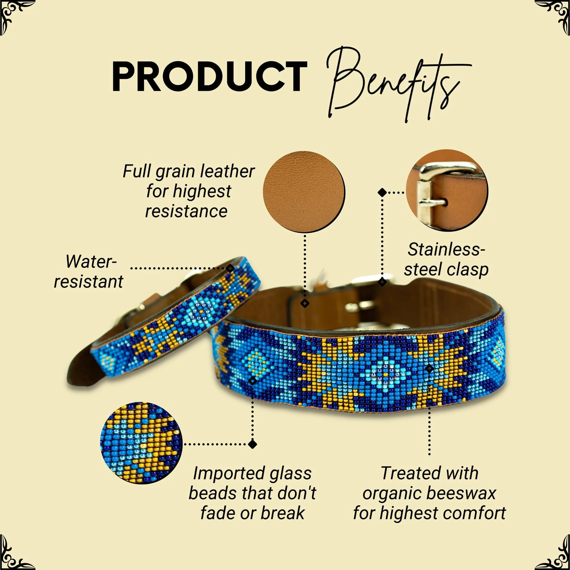 Maldives Sambboho dog collar (Glam Collection) - Image 2
