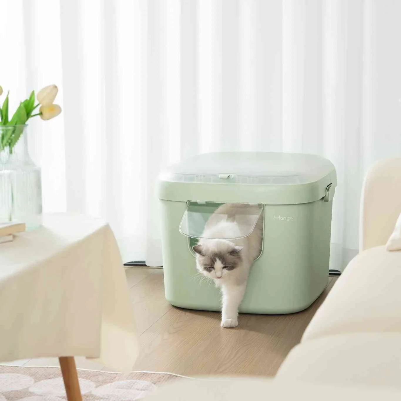 Mango Cube Litter Box XL Set | Litter Box with Mat, Scoop & Accessories - Image 10