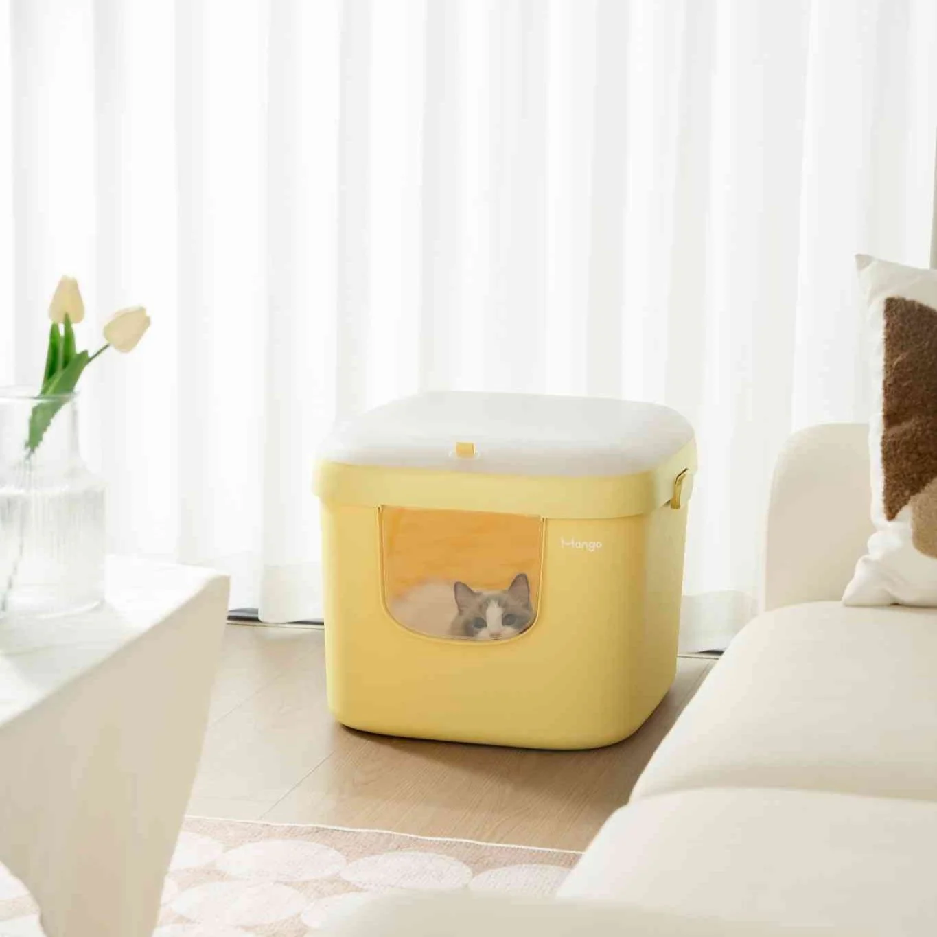 Mango Cube Litter Box XL Set | Litter Box with Mat, Scoop & Accessories - Image 3