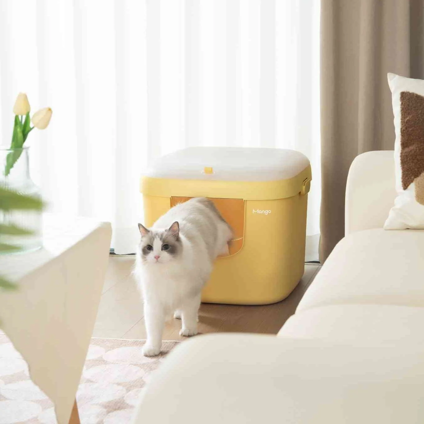 Mango Cube Litter Box XL Set | Litter Box with Mat, Scoop & Accessories - Image 5