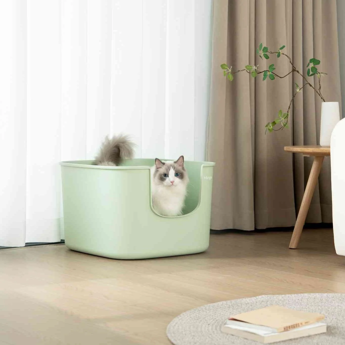 Mango Cube Litter Box XL Set | Litter Box with Mat, Scoop & Accessories - Image 6