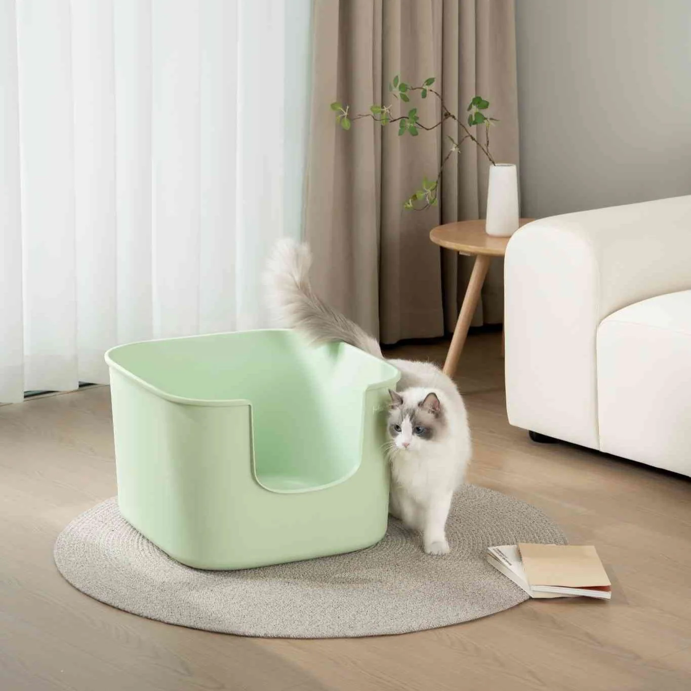 Mango Cube Litter Box XL Set | Litter Box with Mat, Scoop & Accessories - Image 7