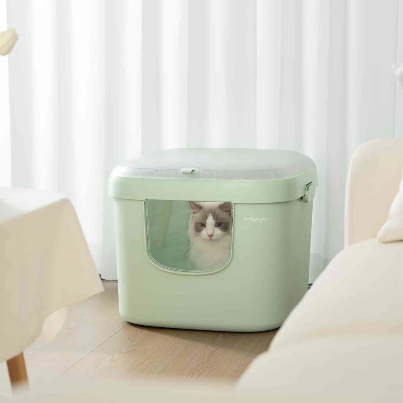 Mango Cube Litter Box XL Set | Litter Box with Mat, Scoop & Accessories - Image 9