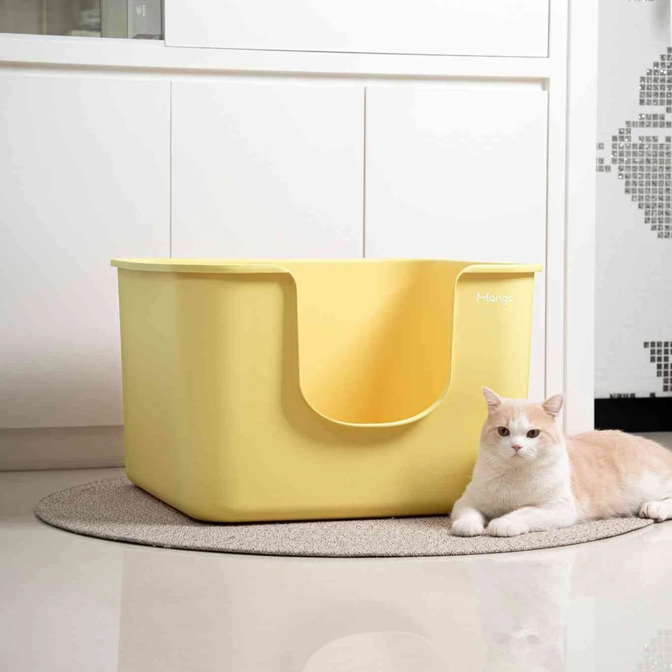 Mango Cube Litter Box XXL Set | High-sided Litter Box with Scoop, Storage & Step - Image 7