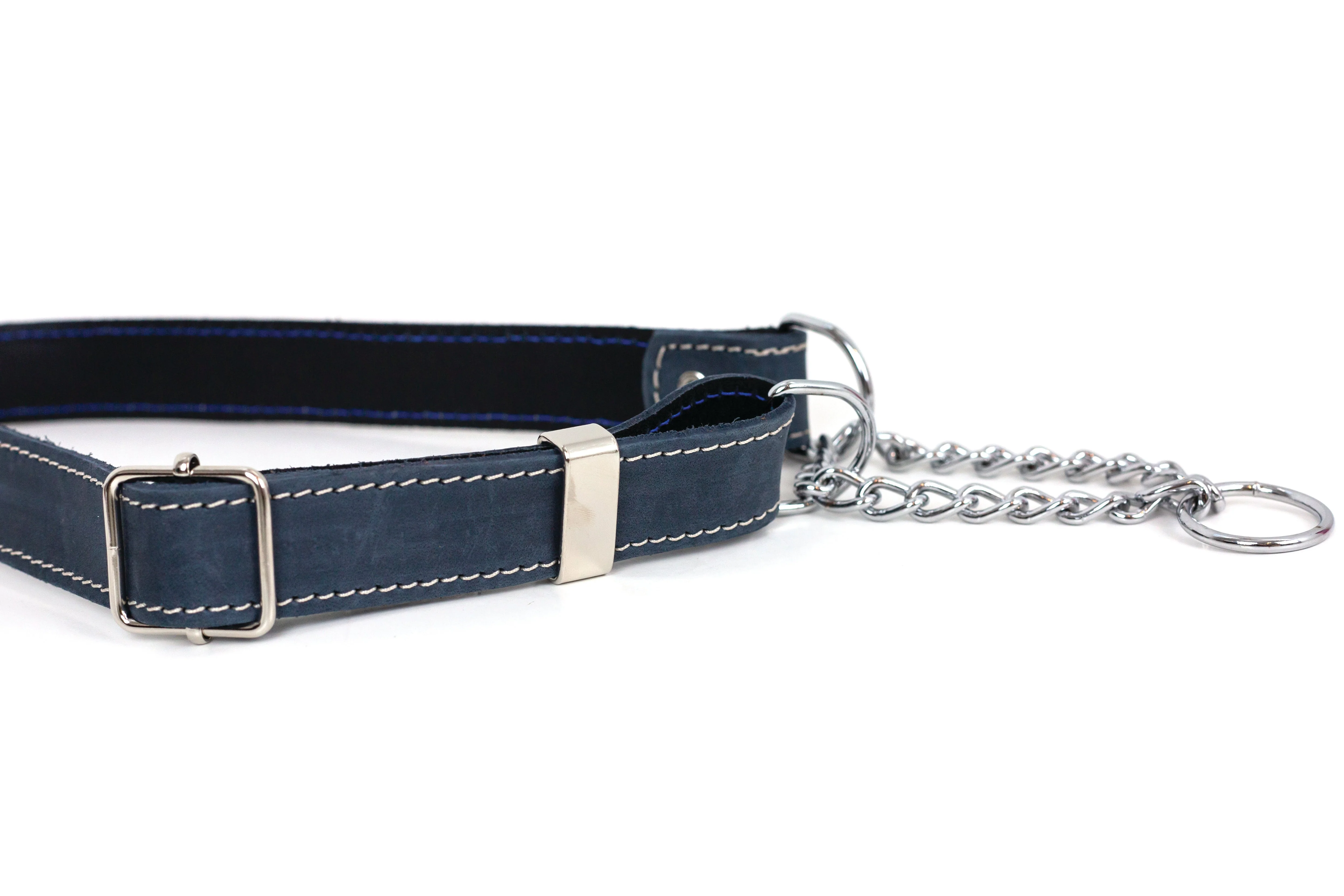 Martingale Blue Jeans Leather Dog Collar - Image 2