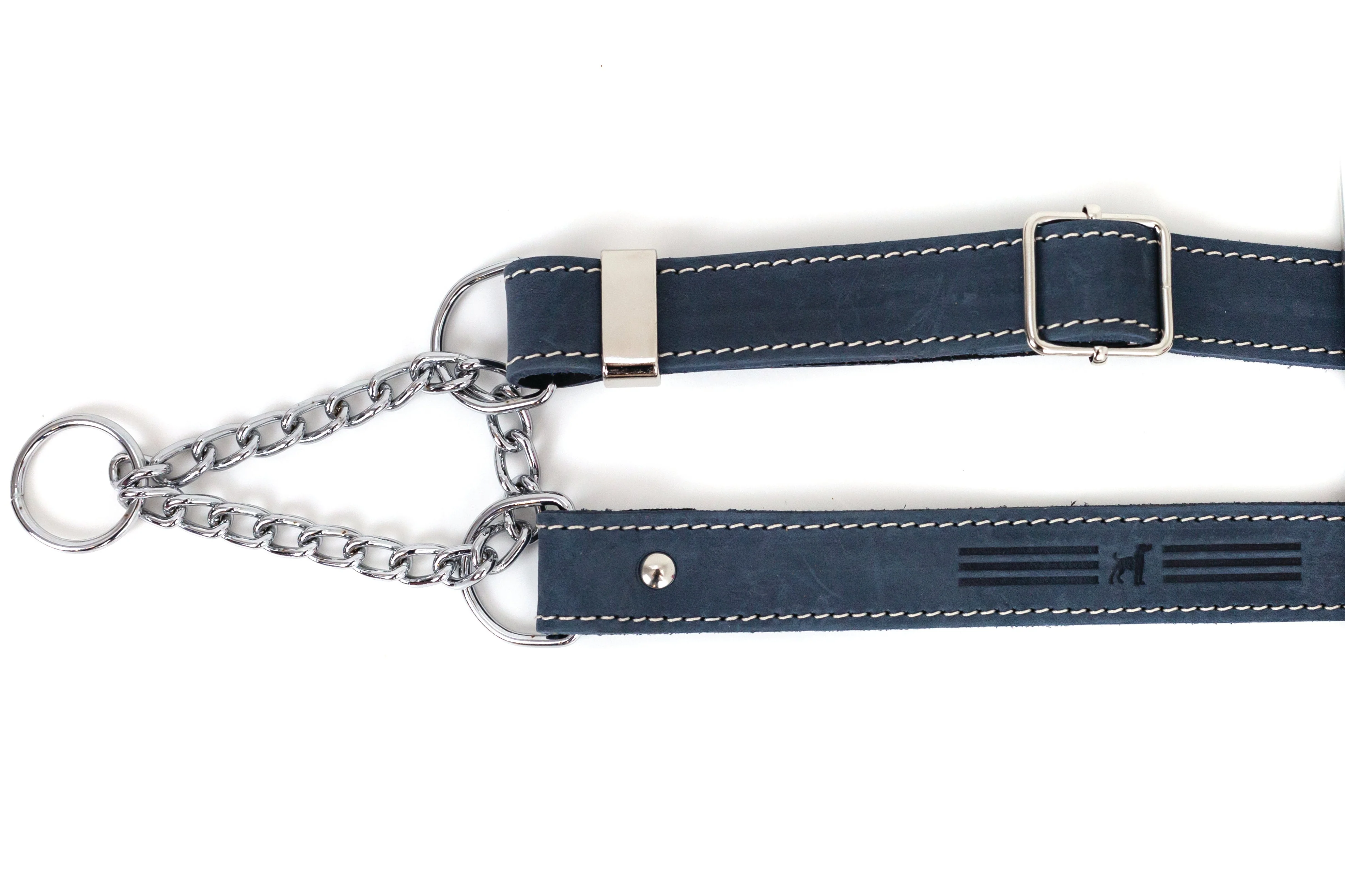 Martingale Blue Jeans Leather Dog Collar - Image 3