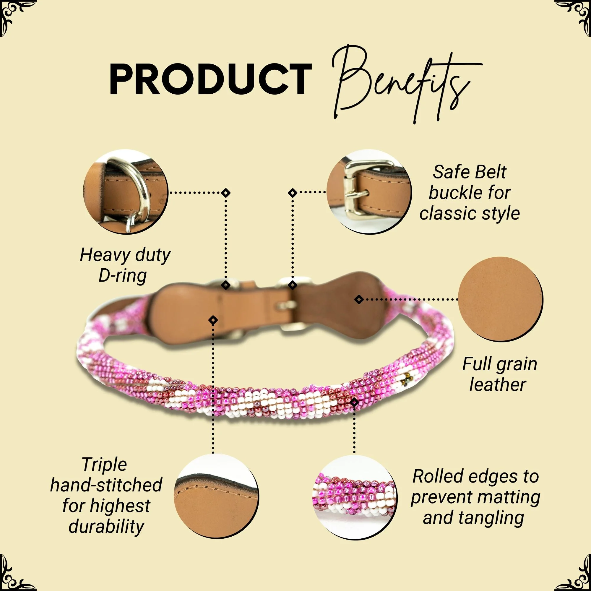 Melrose Sambboho dog collar (rolled) - Image 2