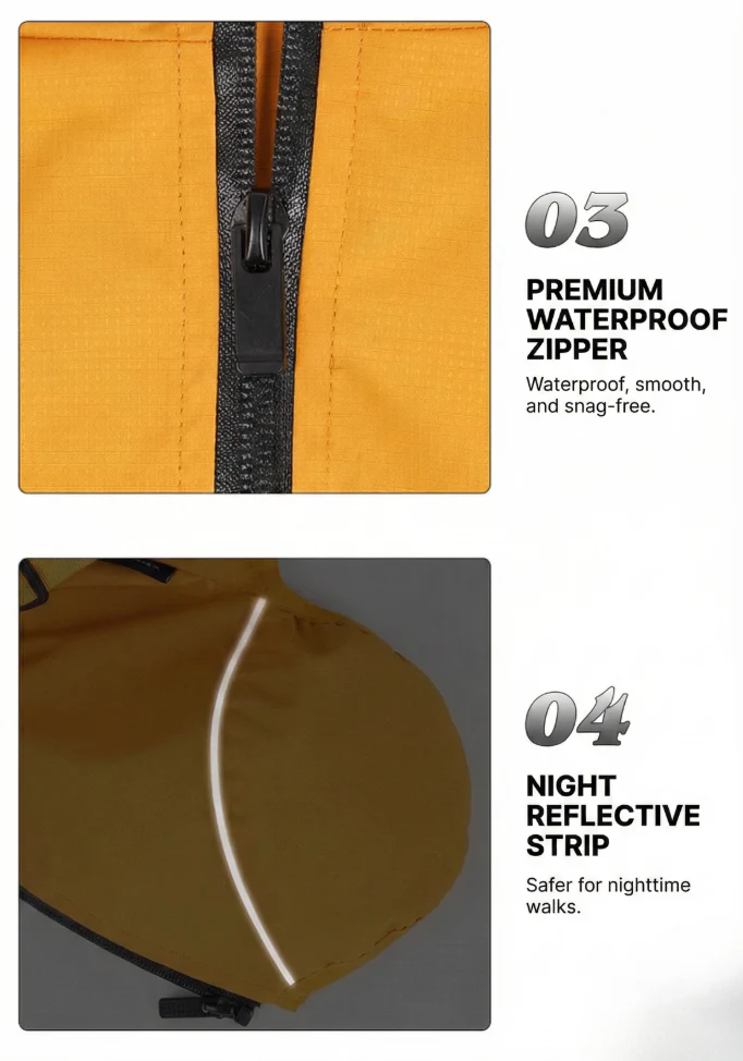 Milou & Lumi Dog Waterproof Reflective Jacket with Harness - Image 6